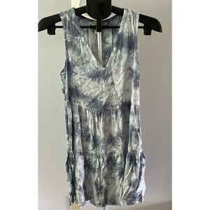 C & C California Women's Tie Dye Lyocell V Neck Pullover A line dress size small